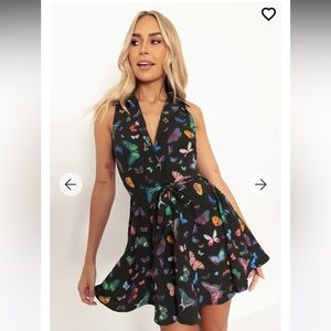 BUTTERFLIES FLUTTERING BY BUSINESS TIME SKATER DRESS NWT